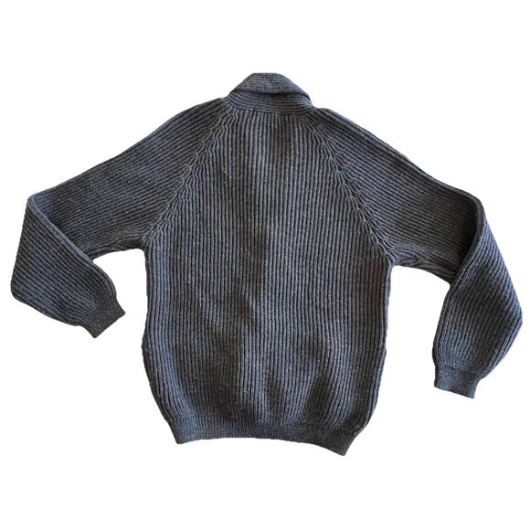 Vintage Shawl Collar Wool Cardigan Size Large Made in Britain Grandpa Sweater - Picture 2 of 12